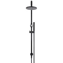 Round 200mm Twin shower with Square Gooseneck & Single Function Hand Shower